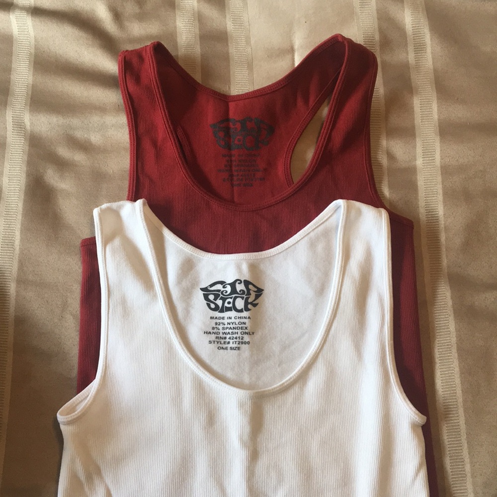 Women's Tank Tops - Red and White